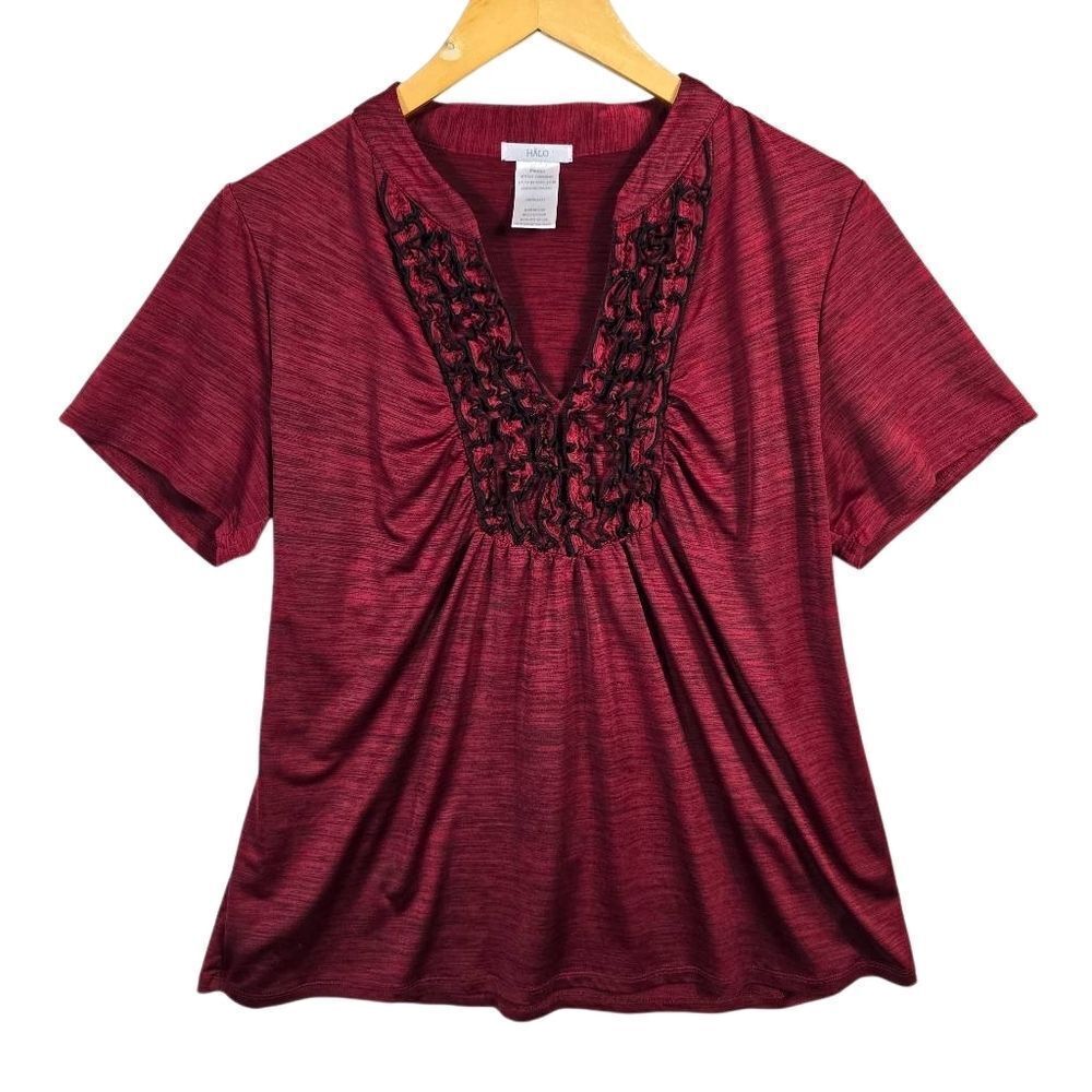 Halo Burgundy Short Sleeve Top